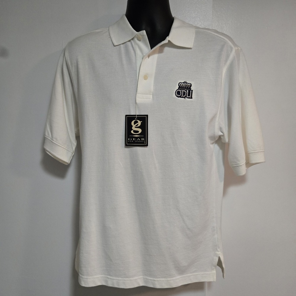 GEAR FOR SPORTS Size S White Knit Polo Shirt  Old Dominion‎ University ODU NEW